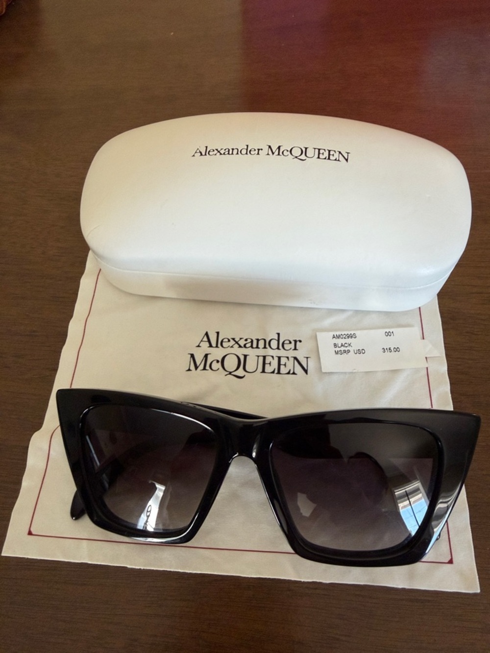 Alexander McQueen Black Oversized Square Women's Sunglasses